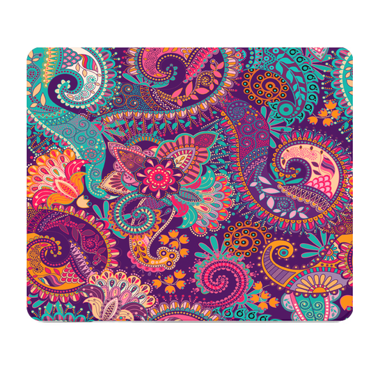 Paisley Print Thick Mouse Pad With Vibrant Colorful Design