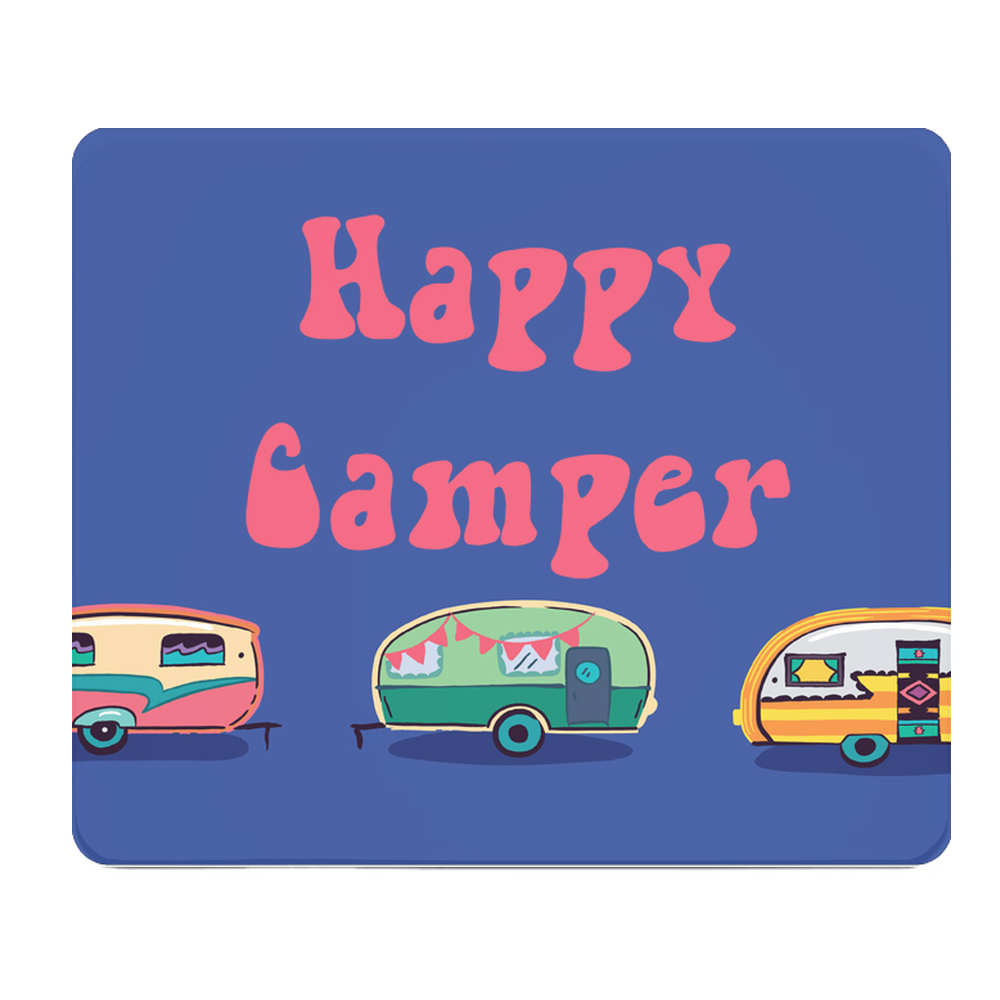 Happy Camper Thick Mouse Pad Campground Themed Desk Pad