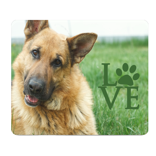 German Shepherd Love Paw Print Thick Mouse Pad For Desk
