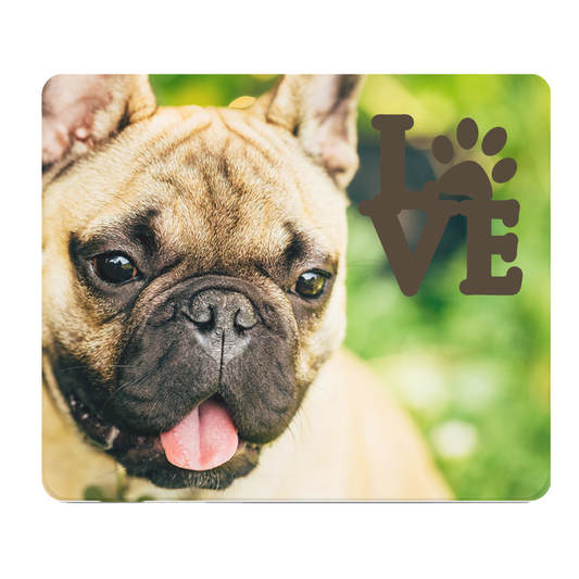 French Bulldog Love Paw Thick Mouse Pad For Desk Gift