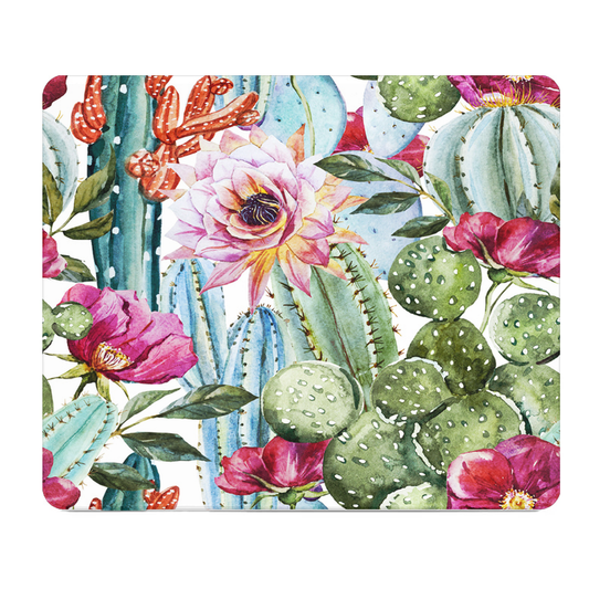 Floral Cactus Thick Mouse Pad Cushioned Desk Mat For Comfort