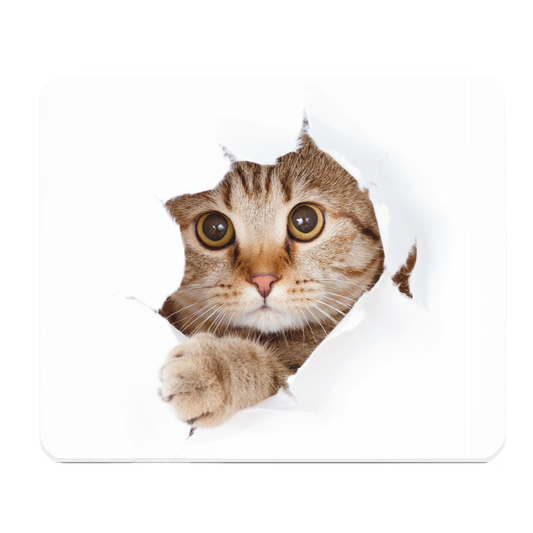 Cute Cat Tearing Paper Thick Mouse Pad For Desk Lovers