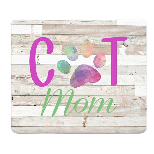 Cat Mom Bright Colors Thick Mouse Pad Desk Mat For Home