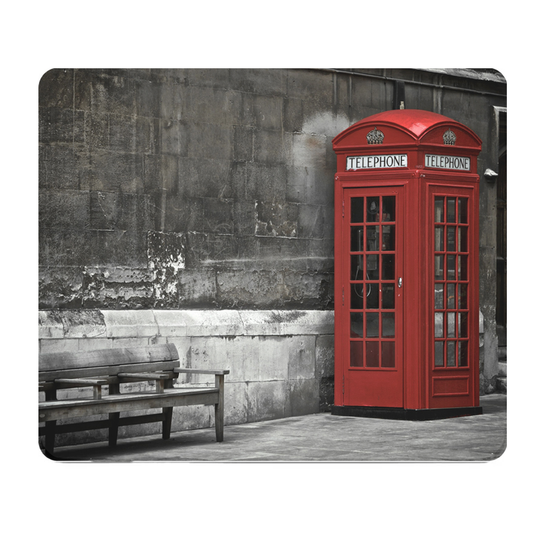 British Red Telephone Booth Thick Mouse Pad Desk Accessory
