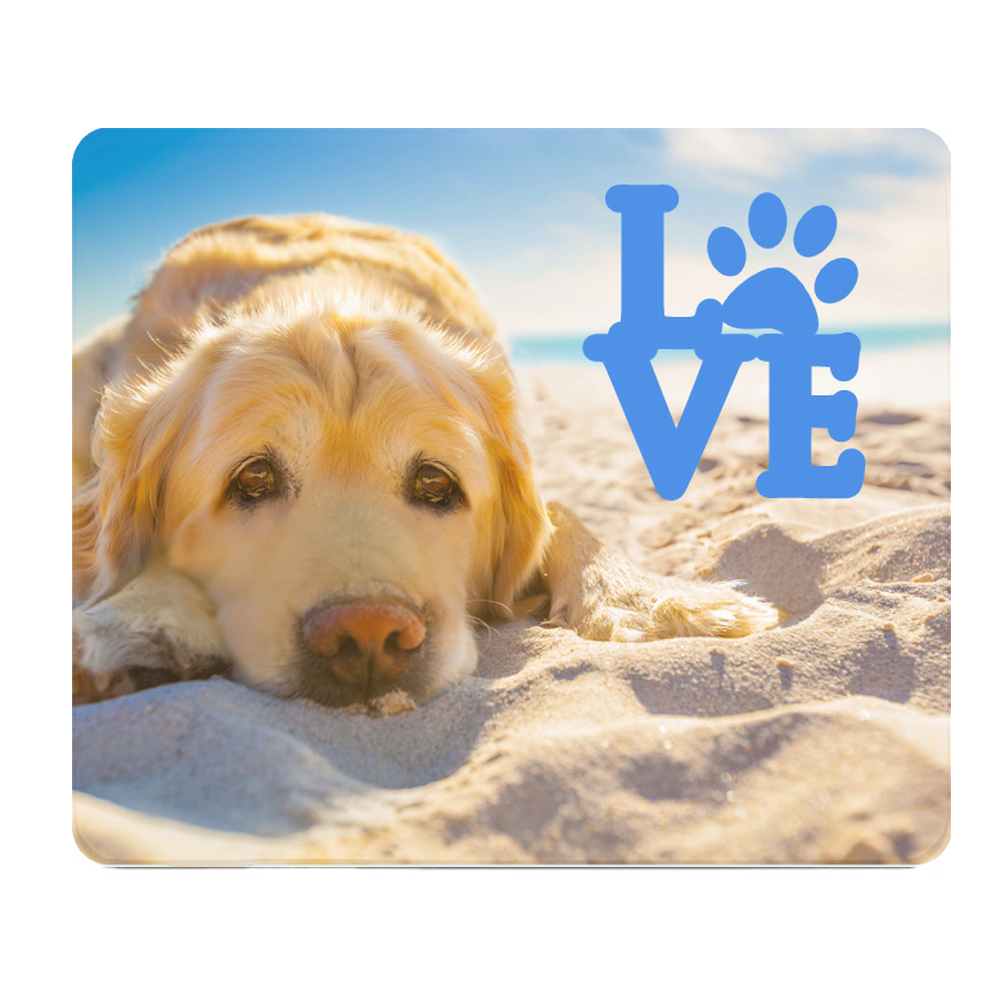 Retrevier Love Paw Print Thick Mouse Pad For Dog Lovers