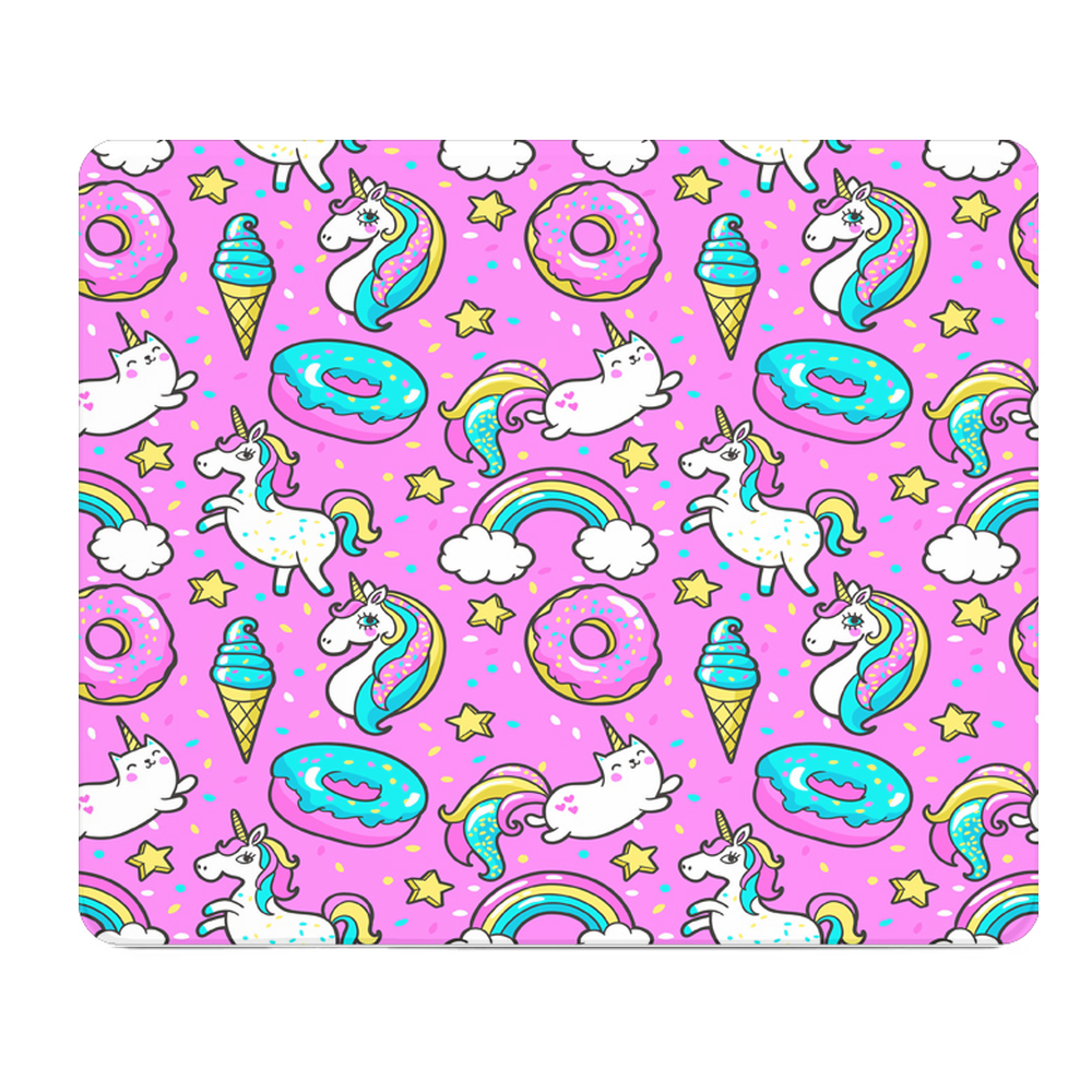 Magical Sweets Unicorn Cats Donuts Thick Mouse Pad