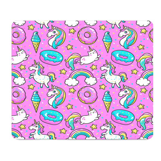 Magical Sweets Unicorn Cats Donuts Thick Mouse Pad