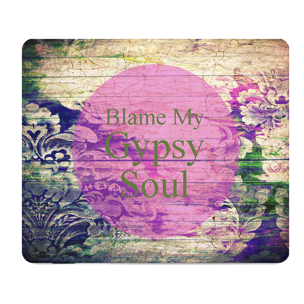 Blame My Gypsy Soul Thick Mouse Pad Boho Floral Vintage