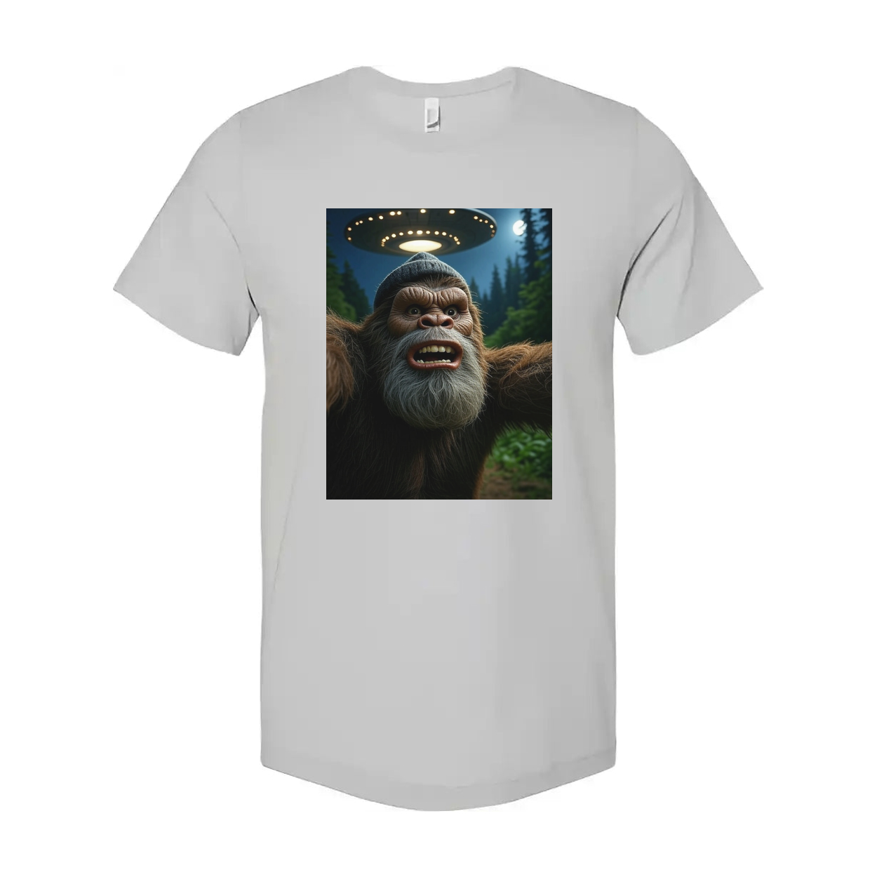 Bigfoot Sasquatch Selfie With Alien UFO Unisex T Shirt