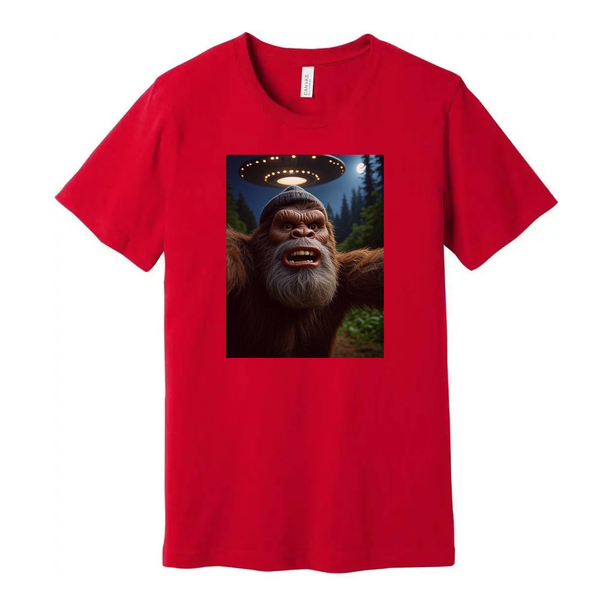 Bigfoot Sasquatch Selfie With Alien UFO Unisex T Shirt
