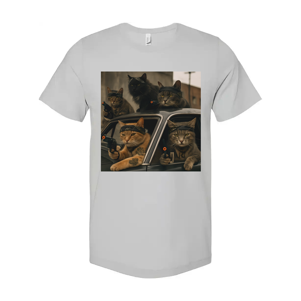 Gangster Cats Unisex T Shirt Graphic Tee For Men Women