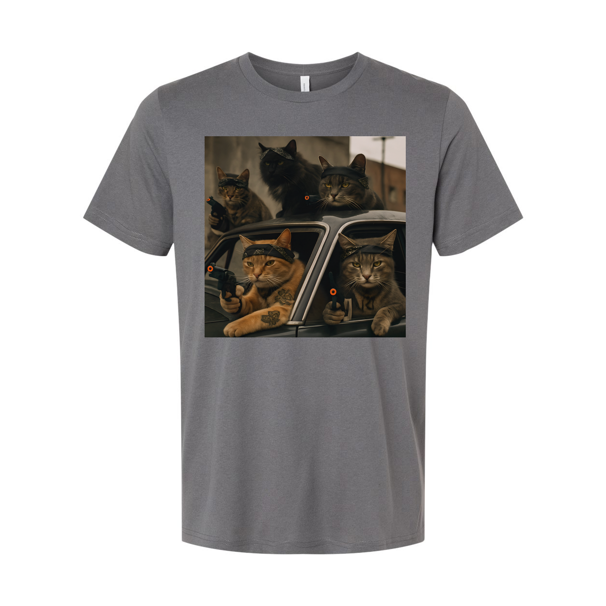 Gangster Cats Unisex T Shirt Graphic Tee For Men Women