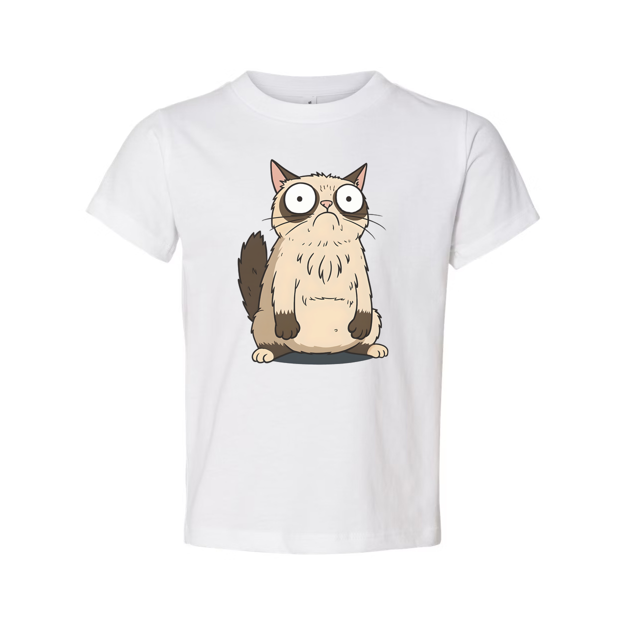 Surprised Cartoon Cat Unisex T Shirt Graphic Tee Design