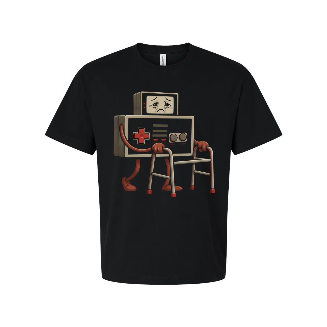 Sad Cartoon Game Boy Character Using Walker Unisex T Shirt