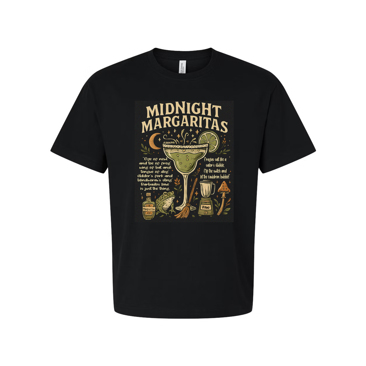 Midnight Margarita Glass Quotes Unisex T Shirt On Black