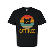 Cattitude Unisex Cat Lover Graphic Tee T Shirt Gift