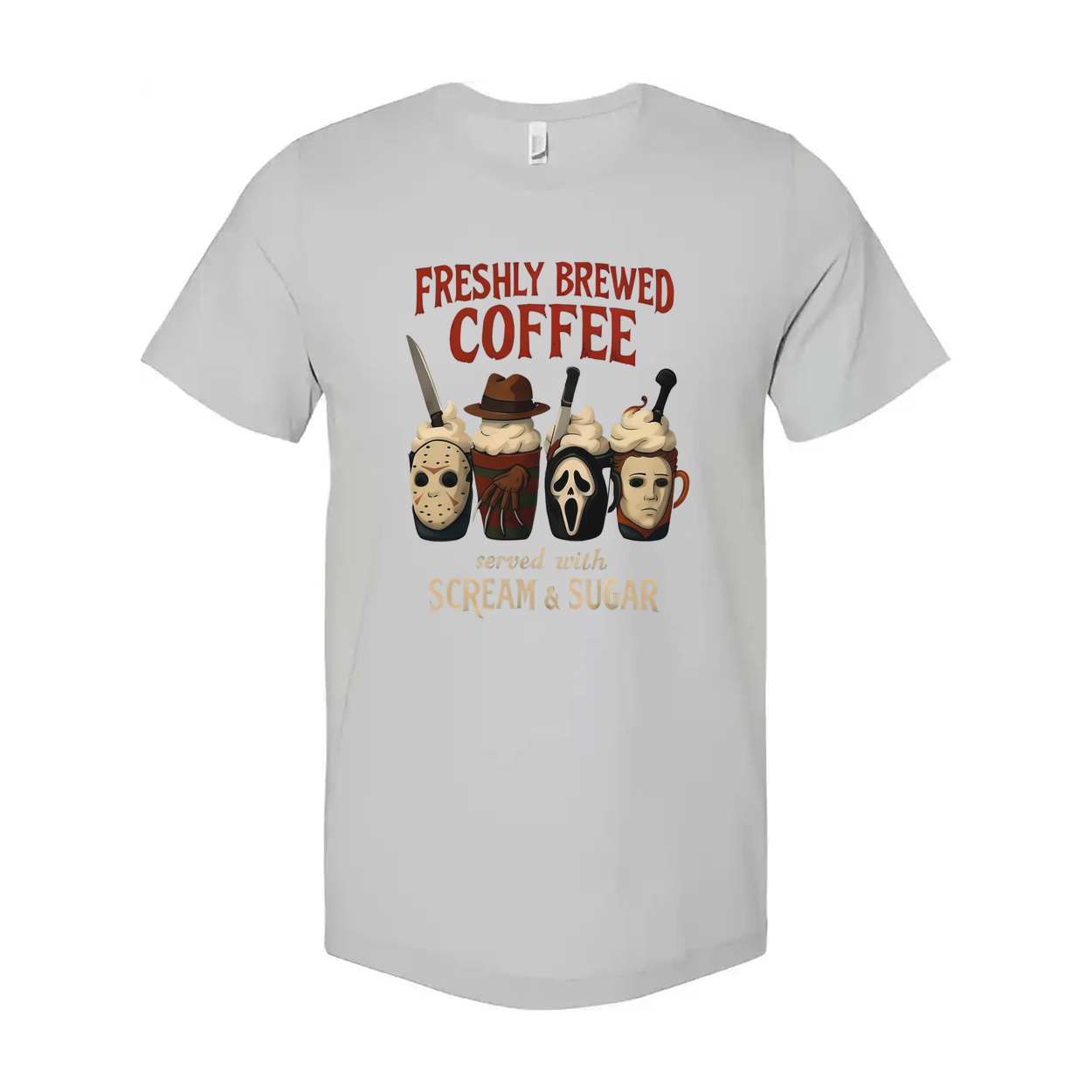 Whimsical Horror Coffee Mugs Featuring Iconic Frights Tee