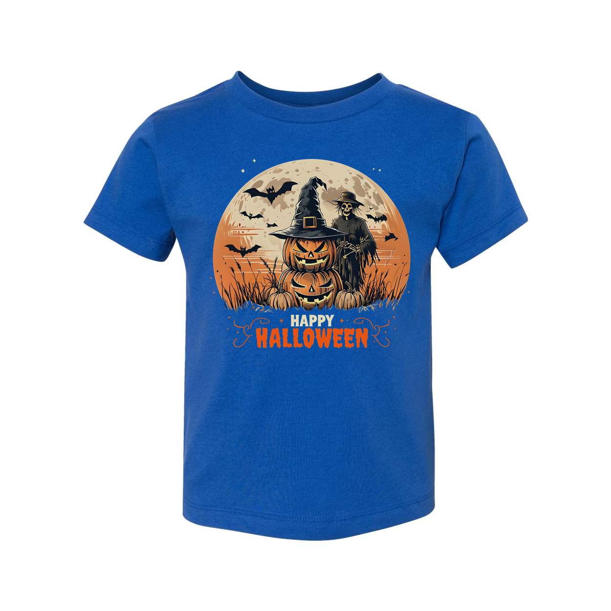 Vintage Halloween Jack O Lantern And Scarecrow Unisex Tee