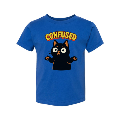Confused Black Cat Unisex T Shirt Graphic Tee Gift Idea