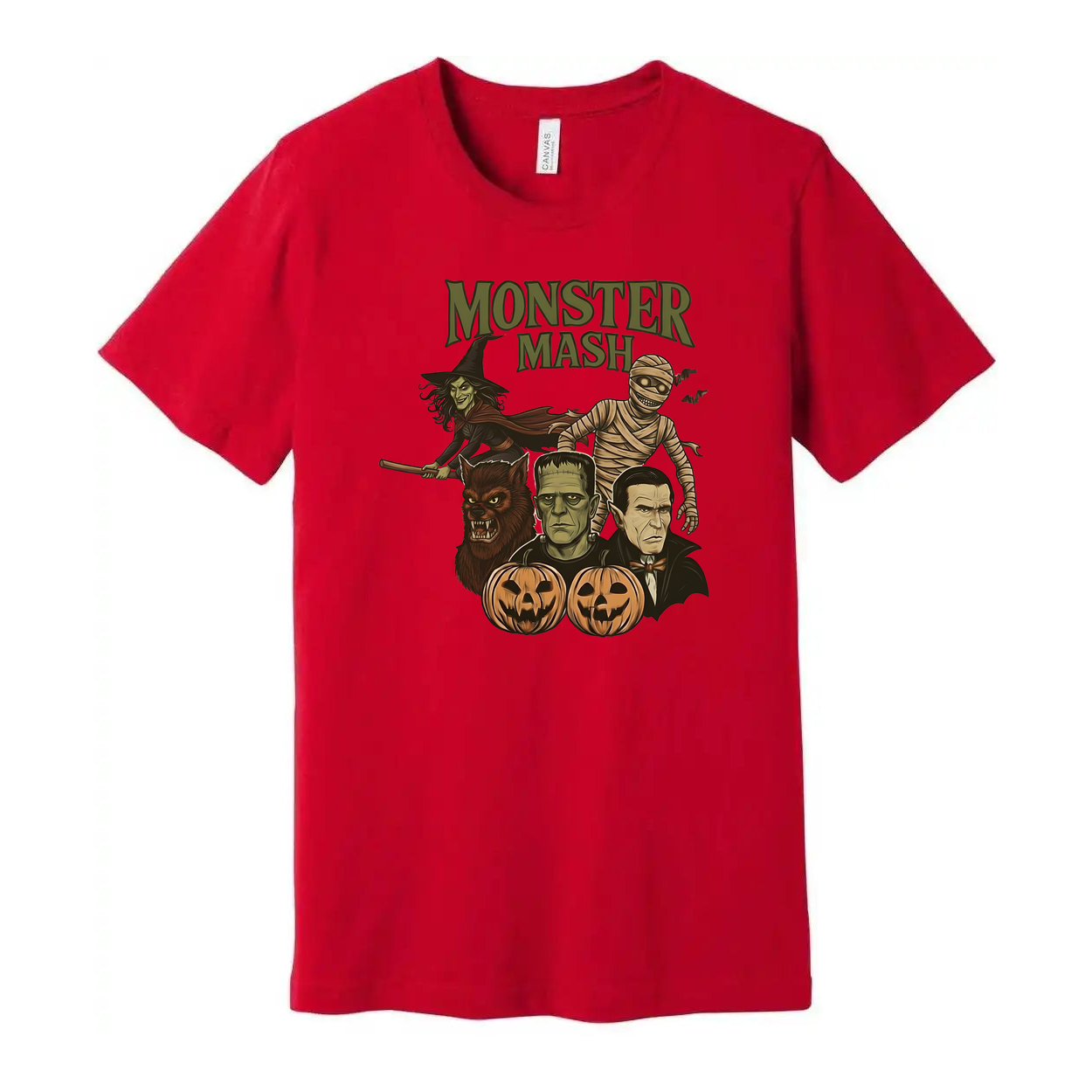 Vintage Monster Mash Unisex T Shirt Graphic Tee Halloween