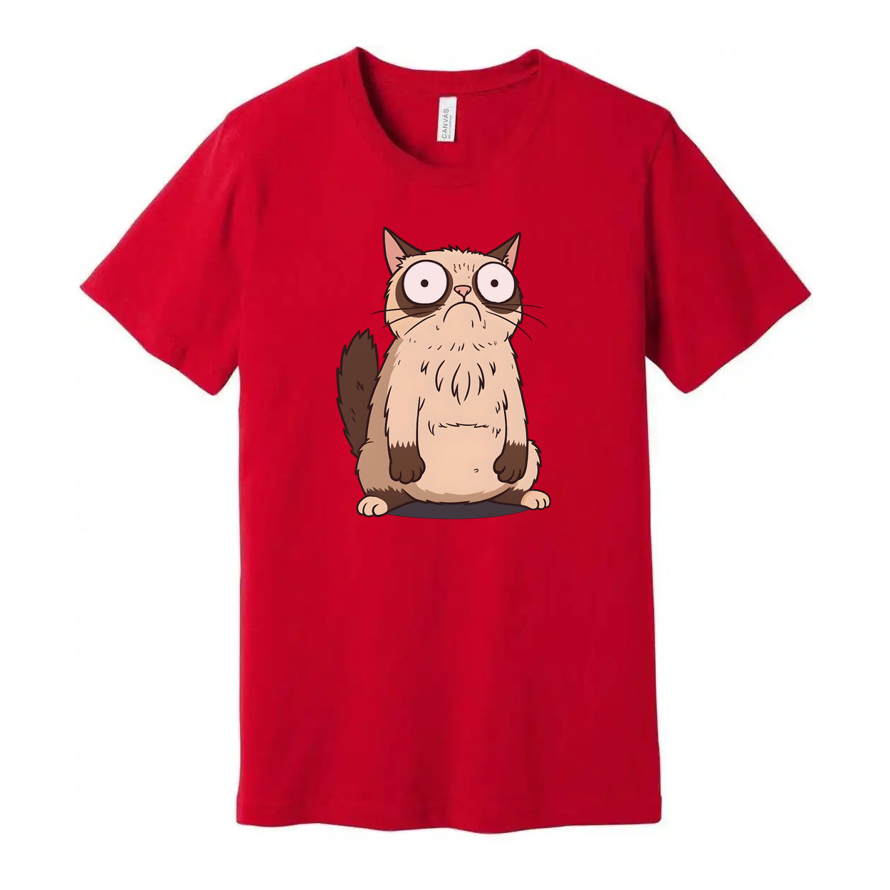 Surprised Cartoon Cat Unisex T Shirt Graphic Tee Design