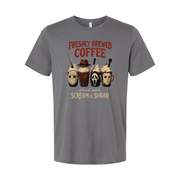 Whimsical Horror Coffee Mugs Featuring Iconic Frights Tee