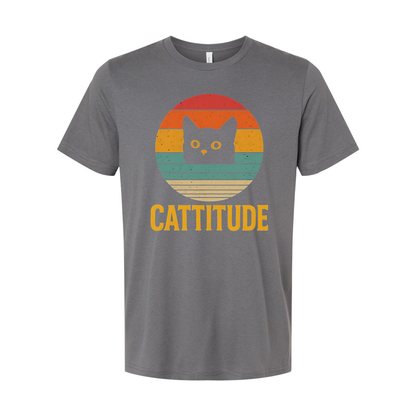 Cattitude Unisex Cat Lover Graphic Tee T Shirt Gift