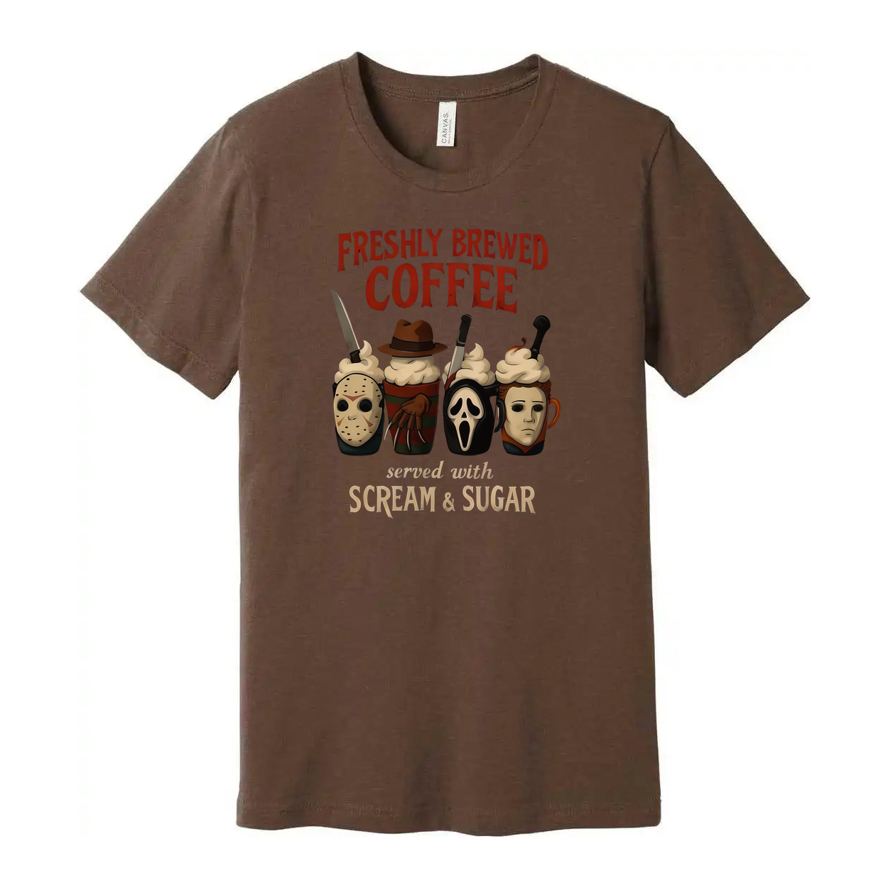Whimsical Horror Coffee Mugs Featuring Iconic Frights Tee