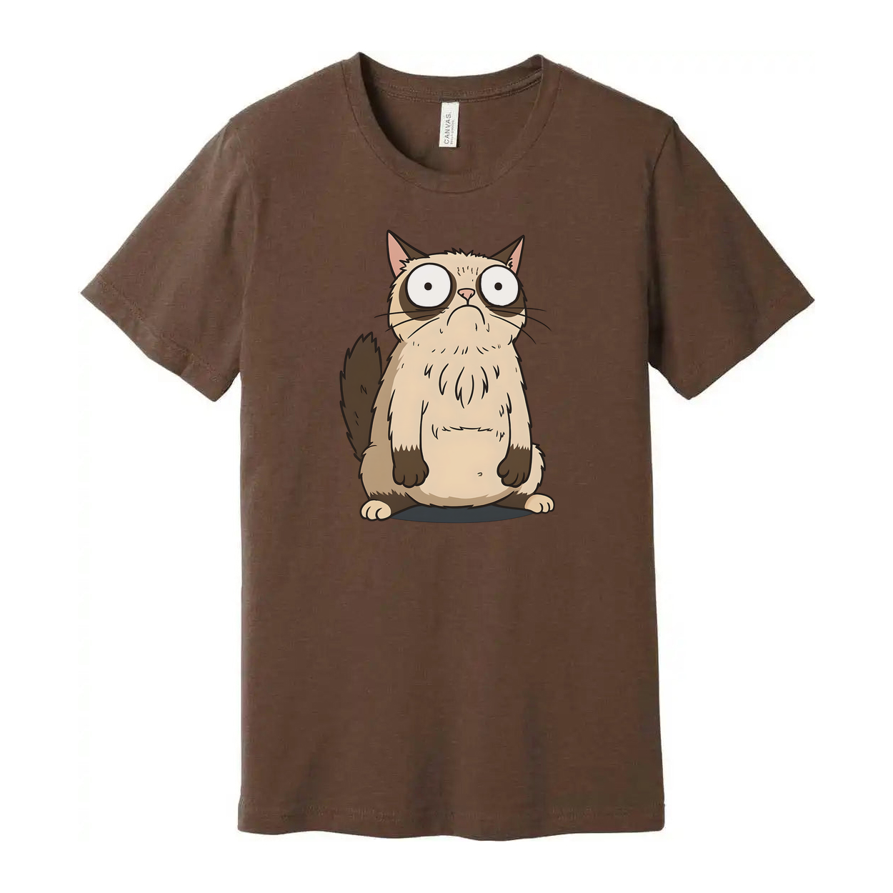 Surprised Cartoon Cat Unisex T Shirt Graphic Tee Design