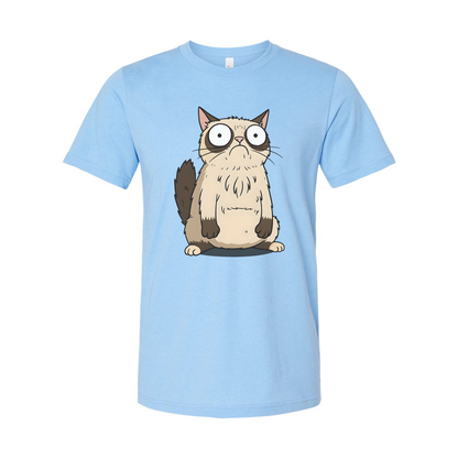Surprised Cartoon Cat Unisex T Shirt Graphic Tee Design