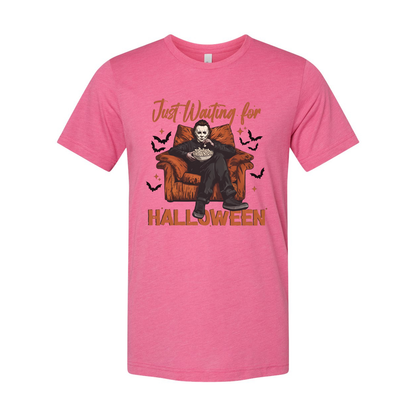 Just Waiting For Halloween Unisex T Shirt Graphic Design