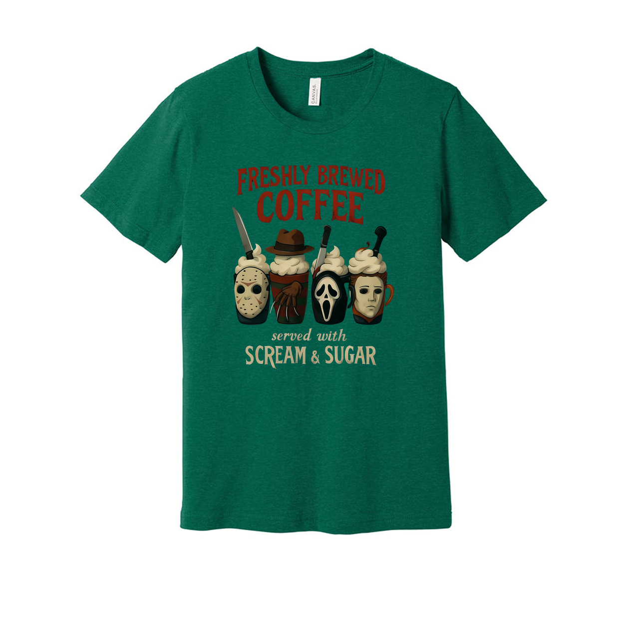 Whimsical Horror Coffee Mugs Featuring Iconic Frights Tee