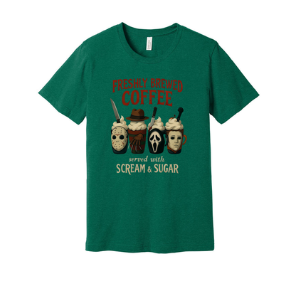 Whimsical Horror Coffee Mugs Featuring Iconic Frights Tee
