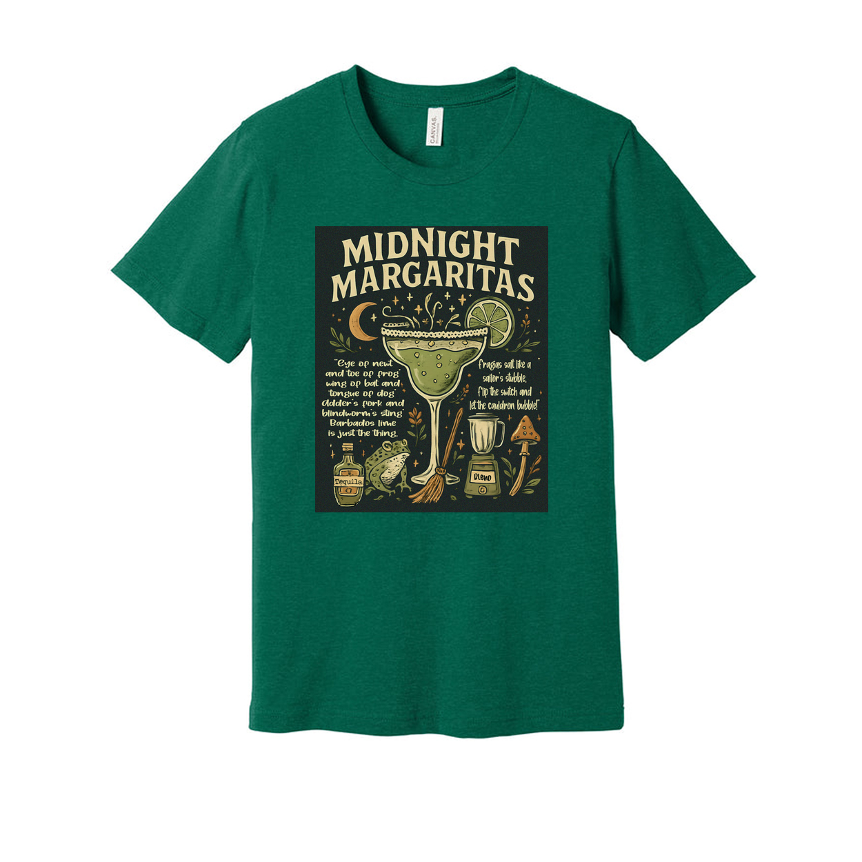 Midnight Margarita Glass Quotes Unisex T Shirt On Black