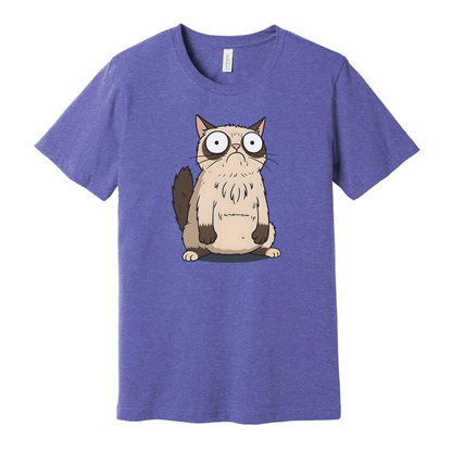 Surprised Cartoon Cat Unisex T Shirt Graphic Tee Design