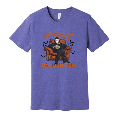 Just Waiting For Halloween Unisex T Shirt Graphic Design