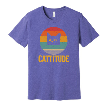 Cattitude Unisex Cat Lover Graphic Tee T Shirt Gift