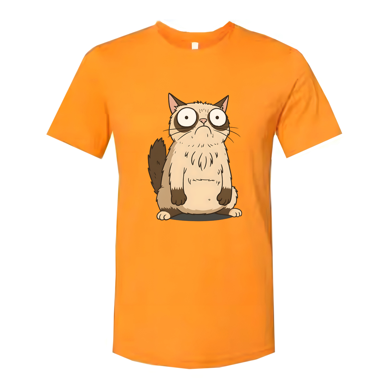 Surprised Cartoon Cat Unisex T Shirt Graphic Tee Design