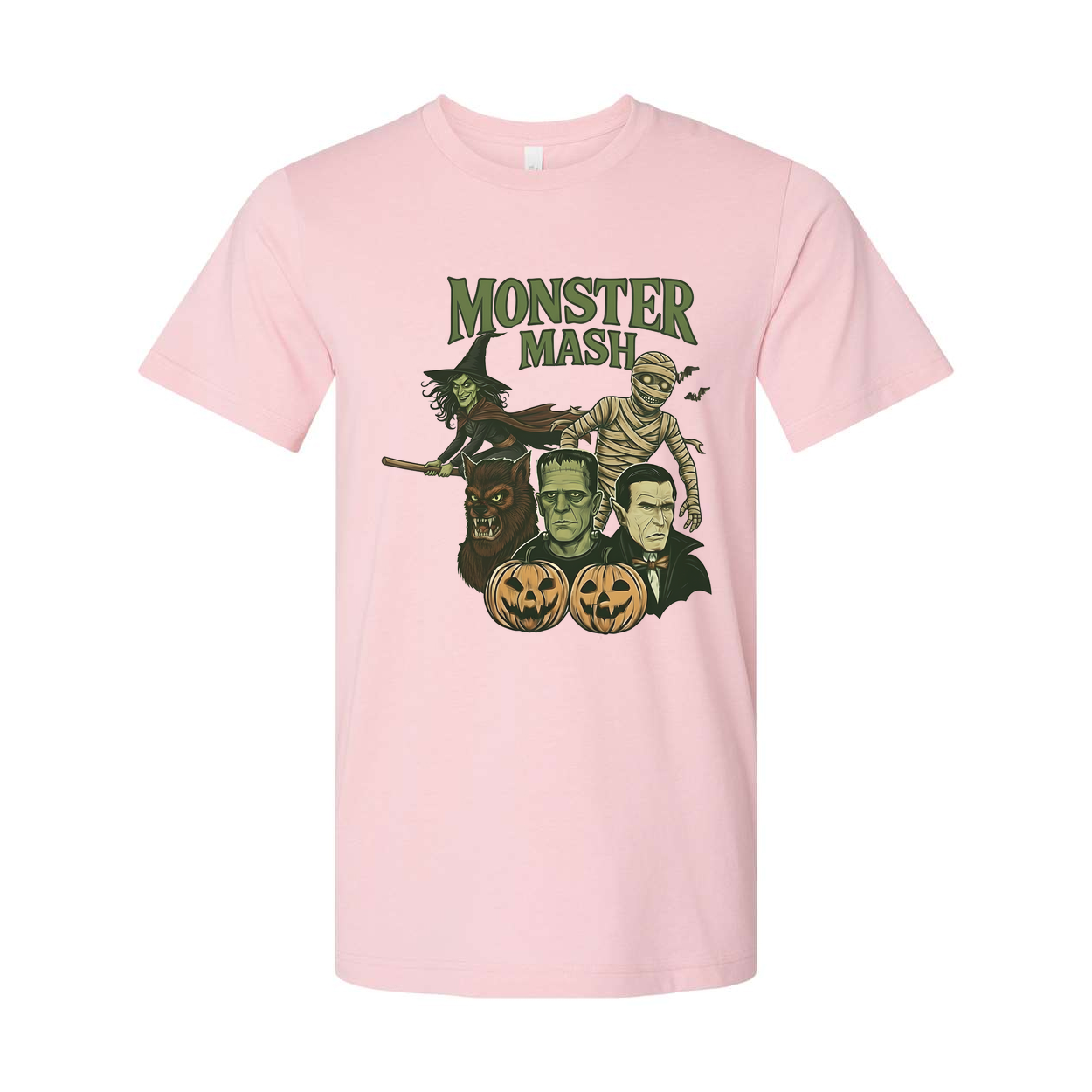 Vintage Monster Mash Unisex T Shirt Graphic Tee Halloween