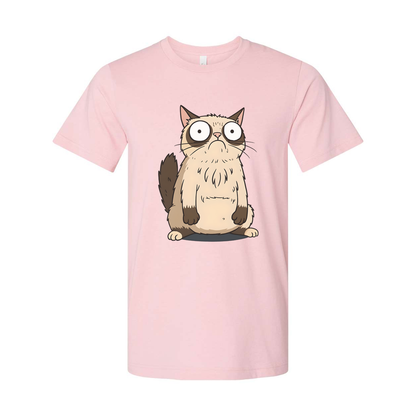 Surprised Cartoon Cat Unisex T Shirt Graphic Tee Design