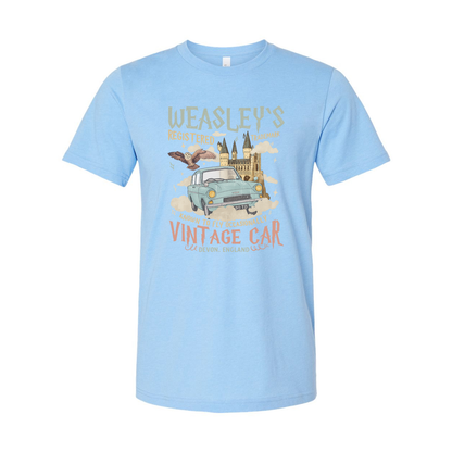 Weasleys Vintage Car Graphic Unisex Short Sleeve T Shirt