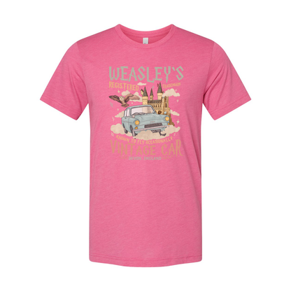 Weasleys Vintage Car Graphic Unisex Short Sleeve T Shirt