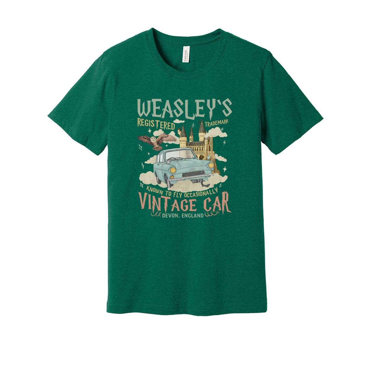 Weasleys Vintage Car Graphic Unisex Short Sleeve T Shirt
