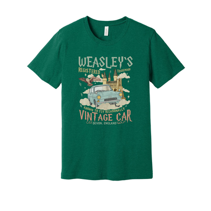 Weasleys Vintage Car Graphic Unisex Short Sleeve T Shirt