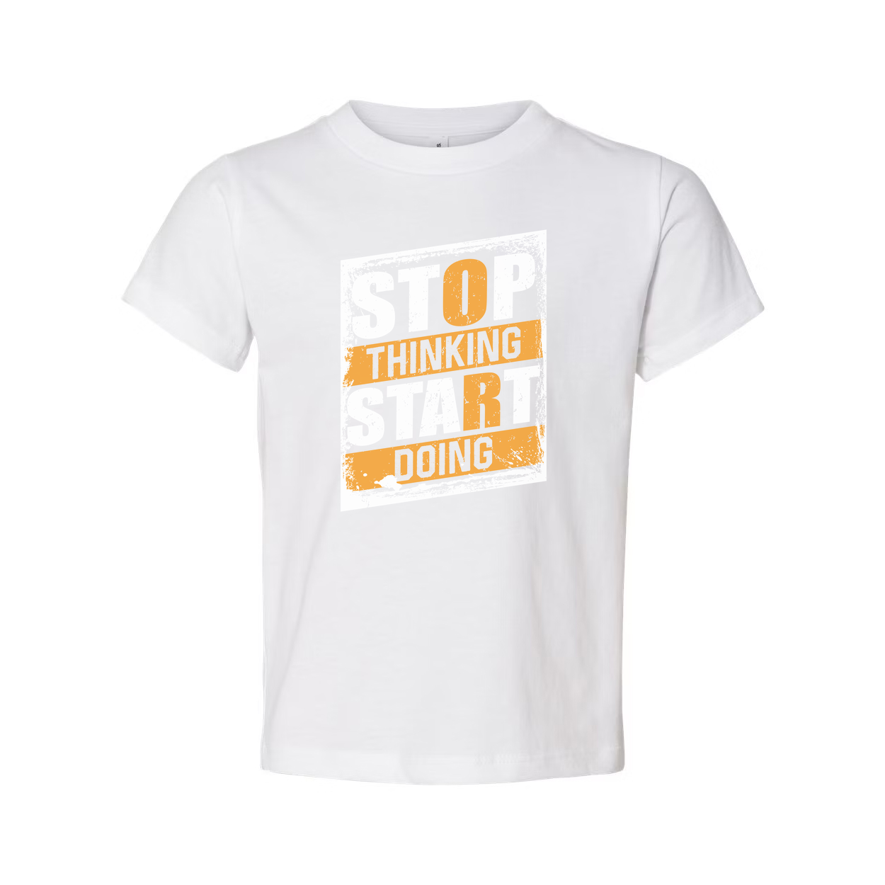 Stop Thinking Start Doing Graphic T Shirt Unisex White Cotton Short Sleeve Tee With Relaxed Fit