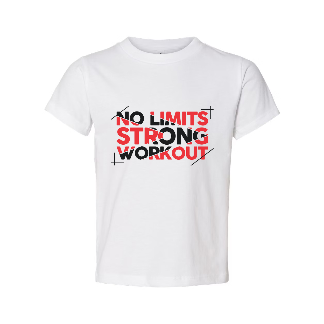 No Limits Strong Workout Graphic Unisex T Shirt White Short Sleeve Cotton Tee For Training