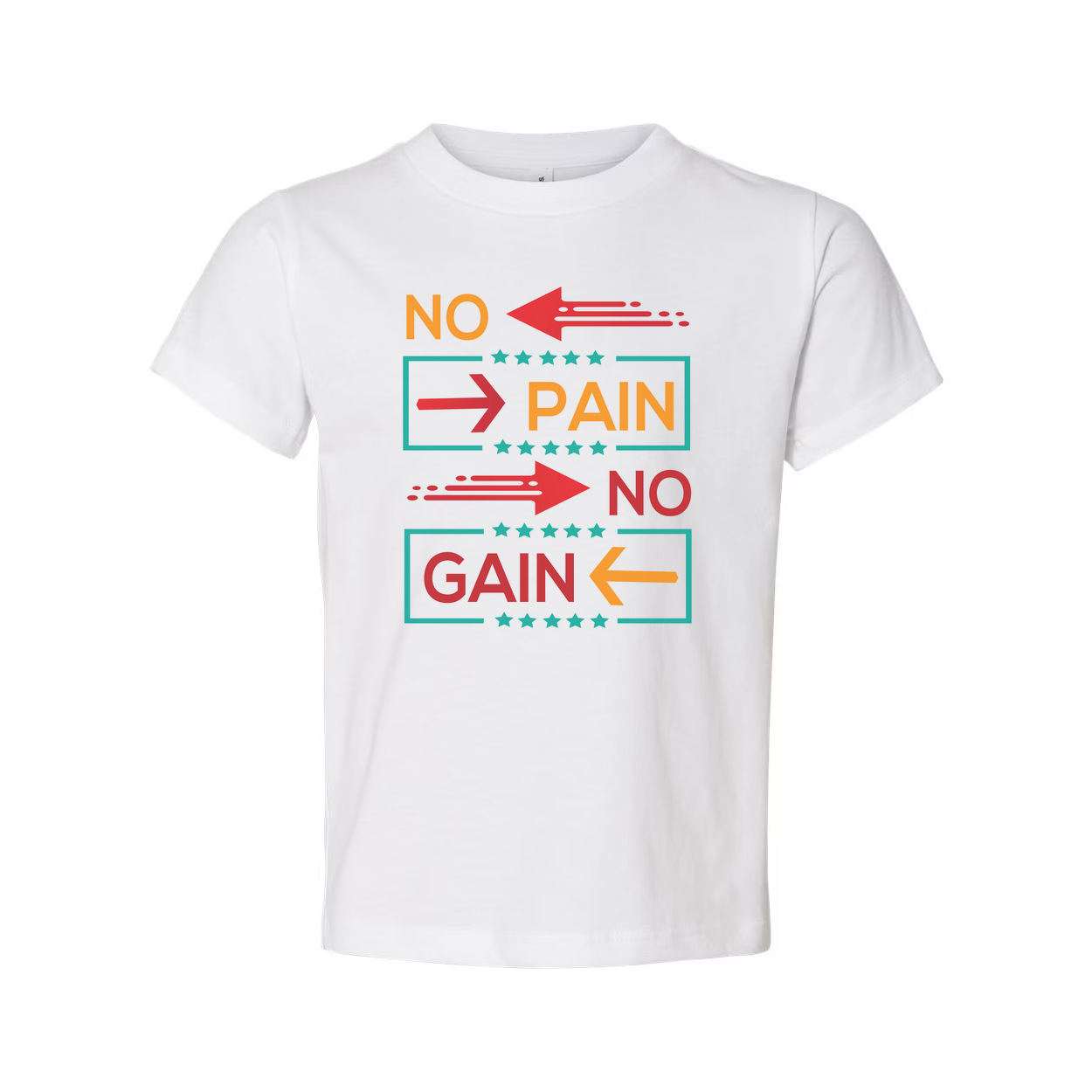 Unisex No Pain No Gain Graphic T Shirt White Short Sleeve Workout Tee For Fitness Enthusiasts