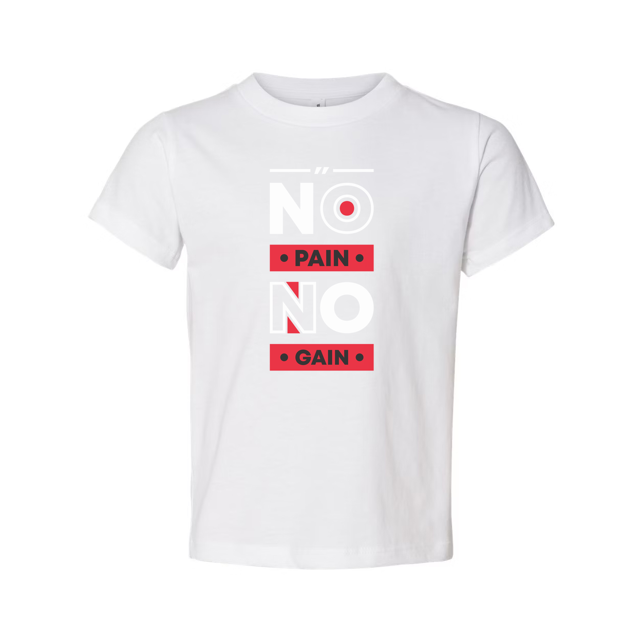 No Pain No Gain Graphic Tee For Men And Women Unisex White Short Sleeve Cotton Shirt