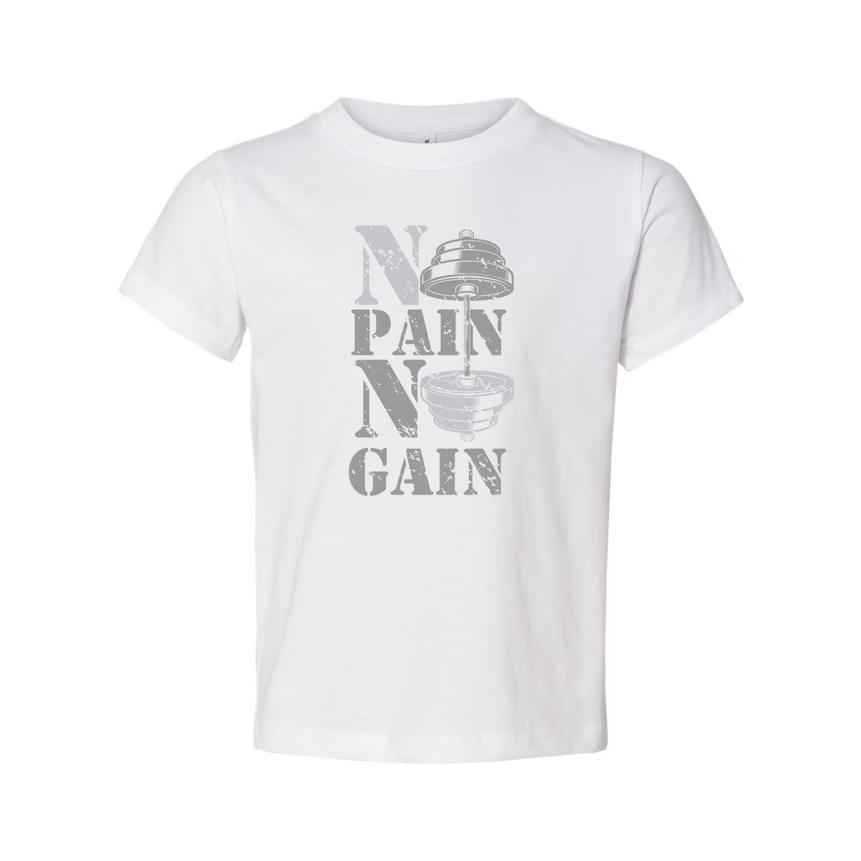 Unisex No Pain No Gain Graphic T-Shirt With Dumbbell Design For Gym Workouts And Everyday Training