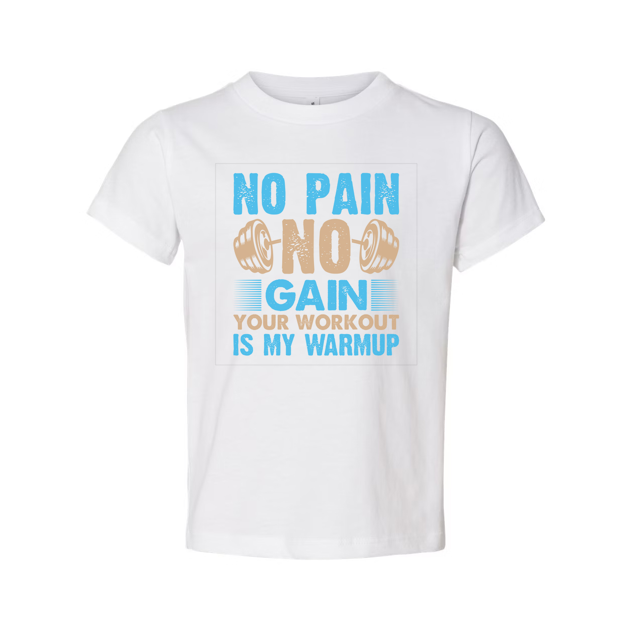 No Pain No Gain Unisex Workout T Shirt With Dumbbell Graphic Vintage Style Soft Cotton Material